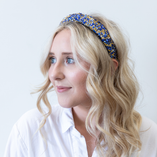 All That Glitters Headband - Blue + Gold - Traditional Headbands - Headbands of Hope - Headbands of Hope