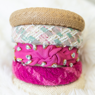 Padded Headband - Hot Pink Check {{variant_option_1}} {{variant_option_2}}