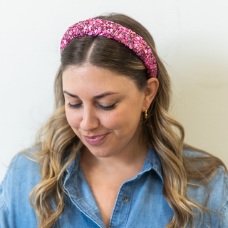 Limited Edition All That Glitters Headband - Maroon + Pink {{variant_option_1}} {{variant_option_2}}