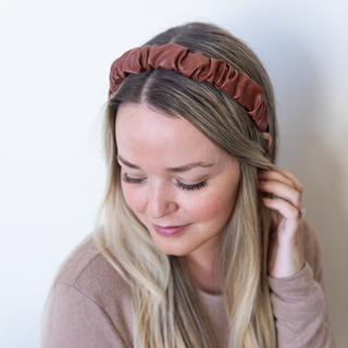 Scrunch Headband - Faux Leather Brown - Traditional Headband - Headbands of Hope - Headbands of Hope