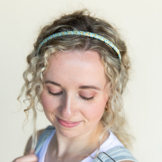 Thin Floral Headband - Blue {{variant_option_1}} {{variant_option_2}}