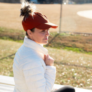 Adjustable High Ponytail Running Hat - Orange {{variant_option_1}} {{variant_option_2}}