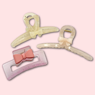 Looped Clip - Matte Pink Bow {{variant_option_1}} {{variant_option_2}}