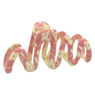 Large Wavy Claw Clip - Pink Squiggles {{variant_option_1}} {{variant_option_2}}