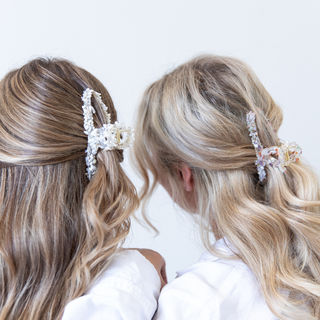 Looped Claw Clip - White Glitter - Clip - Headbands of Hope - Headbands of Hope