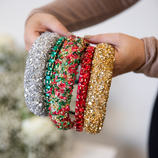 Limited Edition All That Glitters Headband - Christmas Red + Green {{variant_option_1}} {{variant_option_2}}