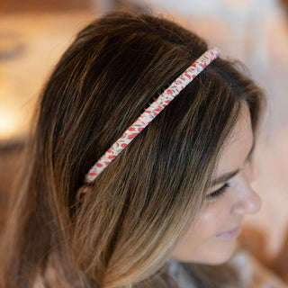 Thin Floral Headband - Red {{variant_option_1}} {{variant_option_2}}