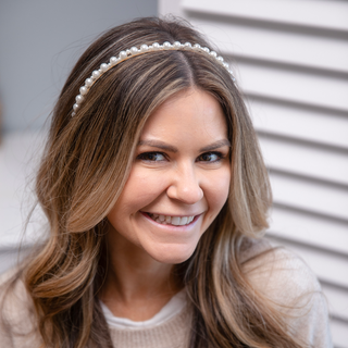 Thin Embellished Headband - White Pearl {{variant_option_1}} {{variant_option_2}}