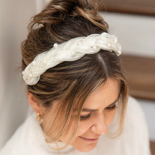 Blushing Braid Headband - White Pearl {{variant_option_1}} {{variant_option_2}}