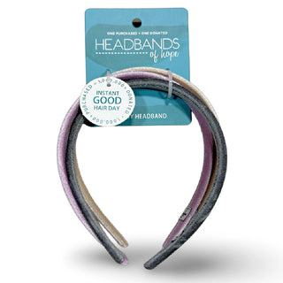 Classic Thin Padded Headband Set - Tan + Purple + Grey {{variant_option_1}} {{variant_option_2}}