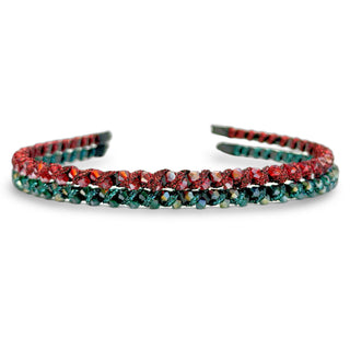 Thin Beaded Headband Set - Red + Green {{variant_option_1}} {{variant_option_2}}