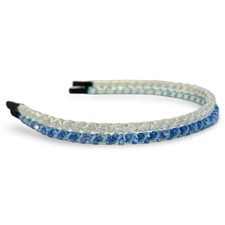 Thin Beaded Headband Set - Blue + Silver {{variant_option_1}} {{variant_option_2}}