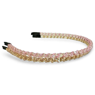 Thin Beaded Headband Set - Gold + Pink {{variant_option_1}} {{variant_option_2}}