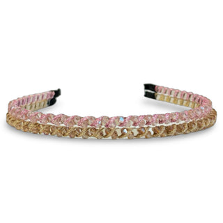 Thin Beaded Headband Set - Gold + Pink {{variant_option_1}} {{variant_option_2}}