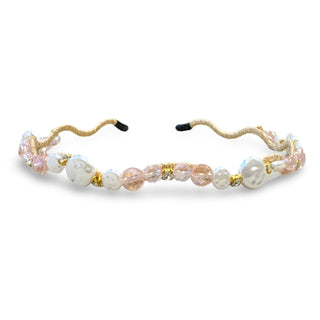 Wavy Oyster Pearl Headband - Pink {{variant_option_1}} {{variant_option_2}}