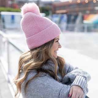 Pom Pom Beanie - Dusty Pink {{variant_option_1}} {{variant_option_2}}