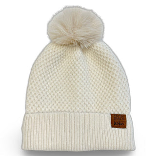 Pom Pom Beanie - Tan {{variant_option_1}} {{variant_option_2}}