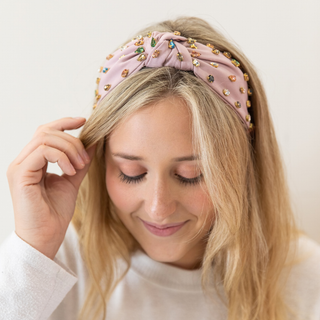 Traditional Knot Headband - Light Pink Gem - Traditional Headbands - Headbands of Hope - Headbands of Hope