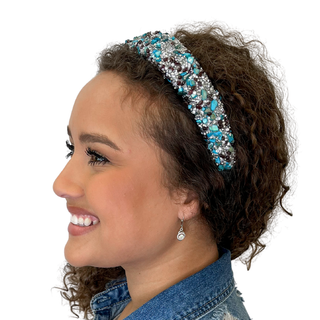 All That Glitters Headband - Teal + Silver - Traditional Headbands - Headbands of Hope - Headbands of Hope