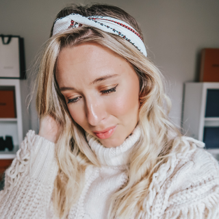 American Girl in White Adjustable Twist Turban