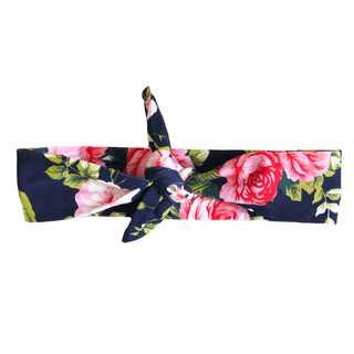 Navy Floral Knotted - Knotted Headband - Headbands of Hope - Headbands of Hope