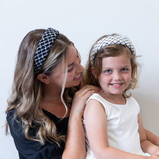 Padded Headband - White Plaid - Traditional Headband - Headbands of Hope - Headbands of Hope