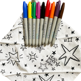 Coloring Bandana Pack + Sharpies