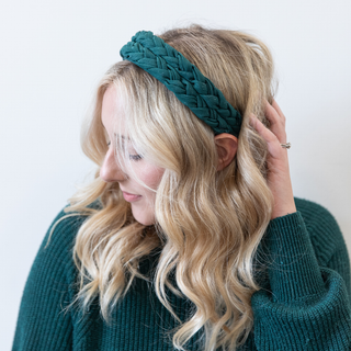 Blushing Braid Headband - Dark Green - Traditional Headband - Headbands of Hope - Headbands of Hope