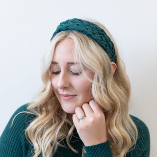 Blushing Braid Headband - Dark Green - Traditional Headband - Headbands of Hope - Headbands of Hope