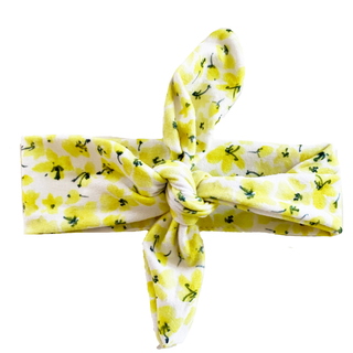 Ultra Soft Knotted - Yellow Floral - Knotted Headband - Headbands of Hope - Headbands of Hope