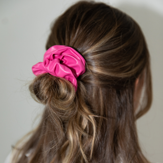 Leather Scrunchie Set - Pink Checkered - Scrunchies - Headbands of Hope - Headbands of Hope