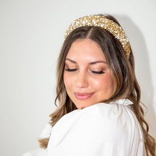 All That Glitters Headband - Cream + Gold - Traditional Headbands - Headbands of Hope - Headbands of Hope