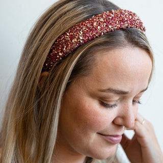 All That Glitters Headband - Maroon Hues - Traditional Headbands - Headbands of Hope - Headbands of Hope