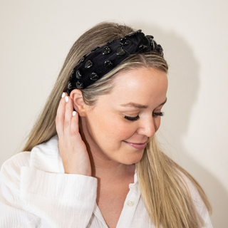 Stone Quartz Traditional Knot Headband - Black - Traditional Headband - Headbands of Hope - Headbands of Hope