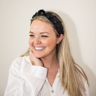 Stone Quartz Traditional Knot Headband - Black - Traditional Headband - Headbands of Hope - Headbands of Hope