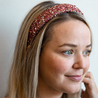 All That Glitters Headband - Maroon Hues - Traditional Headbands - Headbands of Hope - Headbands of Hope