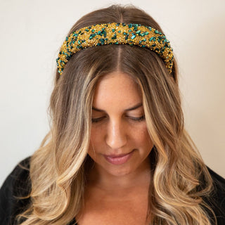 All That Glitters Headband - Forest Green + Gold - Traditional Headbands - Headbands of Hope - Headbands of Hope