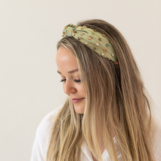 Traditional Knot Headband - Green Gem - Traditional Headbands - Headbands of Hope - Headbands of Hope