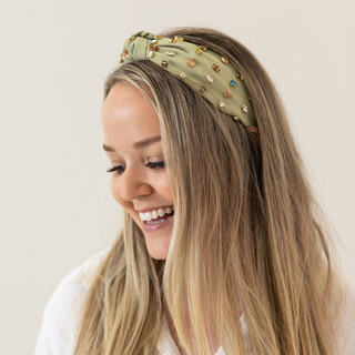 Traditional Knot Headband - Green Gem - Traditional Headbands - Headbands of Hope - Headbands of Hope