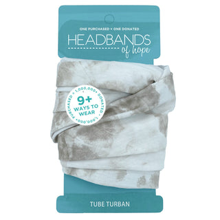 Taupe Tie Dye Tube Turban - Tube Turbans - Headbands of Hope - Headbands of Hope