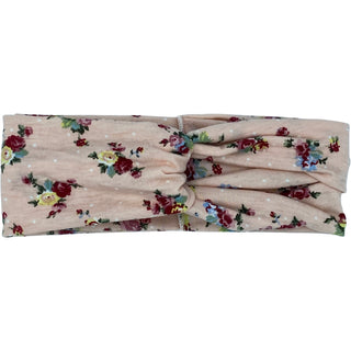 Pink Floral Button Headband