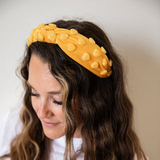 Stone Quartz Traditional Knot Headband - Mustard