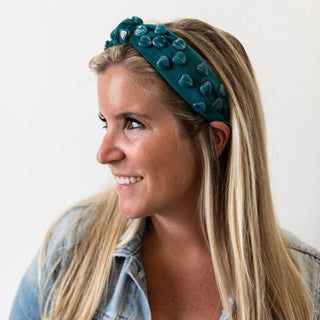 Stone Quartz Traditional Knot Headband - Teal