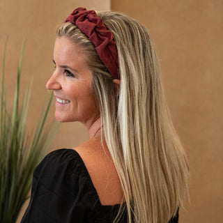 Traditional Textured Headband - Maroon