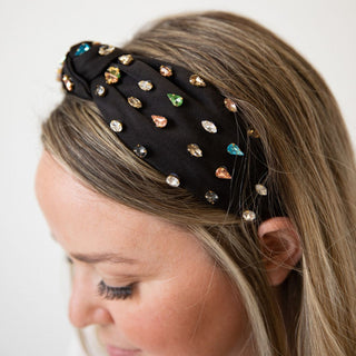 Traditional Knot Headband - Black Gem