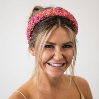 All that Glitters Headband - Hot Pink + Gold - Traditional Headbands - Headbands of Hope - Headbands of Hope