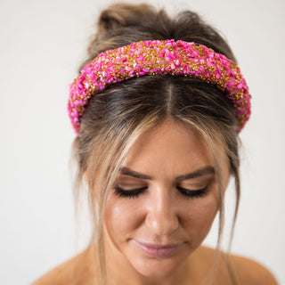 All that Glitters Headband - Hot Pink + Gold - Traditional Headbands - Headbands of Hope - Headbands of Hope