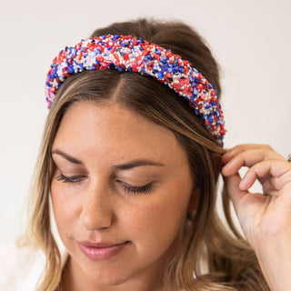 All That Glitters Headband - Red + Blue - Traditional Headbands - Headbands of Hope - Headbands of Hope