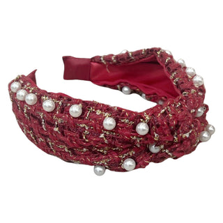 It Girl Pearl Headband - Red - Traditional Headband - Headbands of Hope - Headbands of Hope