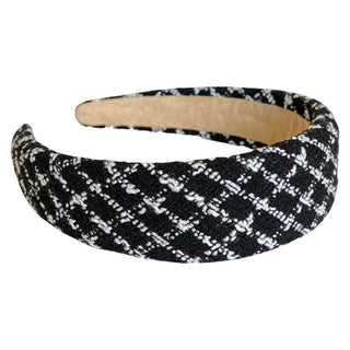 Padded Headband - Black Plaid - Traditional Headband - Headbands of Hope - Headbands of Hope